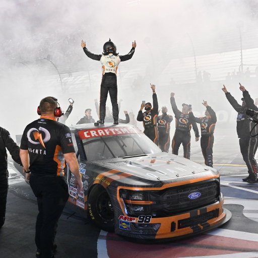 FIRST TIME WINNER!! @jakegarcia_35 is taking home the checkered flag for the first time in his truck series career. Congratulations to the No. 98 team and @thorsport_racing 🏁

#AmericasRaceTeam🇺🇸 | #NASCAR