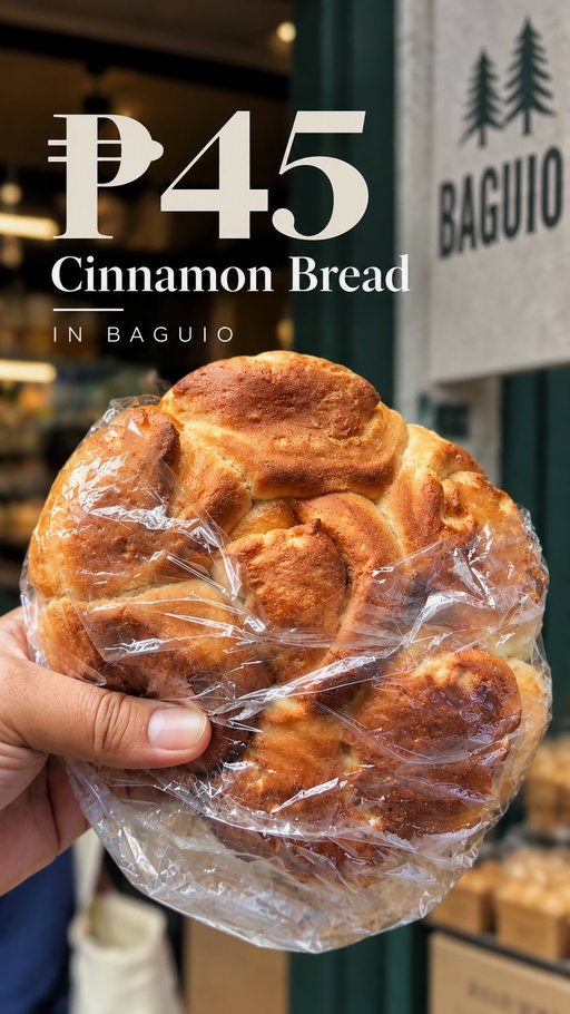 ₱45 Cinnamon Bread in Baguio. 🌲 

Found this famous cinnamon bread at One-Stop Daily Mart near Malcolm Square, Baguio. Super soft, fluffy, and loaded with that sweet cinnamon goodness. For the size and price, sobrang sulit! 🤤

Save this for your next Baguio food trip!

#foodtripbakamo #baguio #cinnamonbread #baguiofoodtrip  #breadlovers