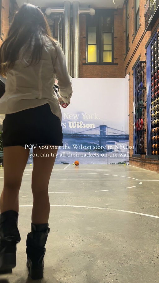 Wore the wrong shoes but still fun 🙂‍↕️

When you go to the store you can put your name down for a 5min session at the wall, where they have all their rackets available to demo! 🎾