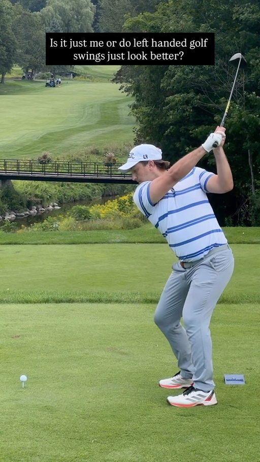 I don’t know what it is but there’s something about the aesthetic of a lefty swing that just looks cool. Unfortunately the mirrored video is the only time I’ll ever get to see it 😂 #Golf #Golfing