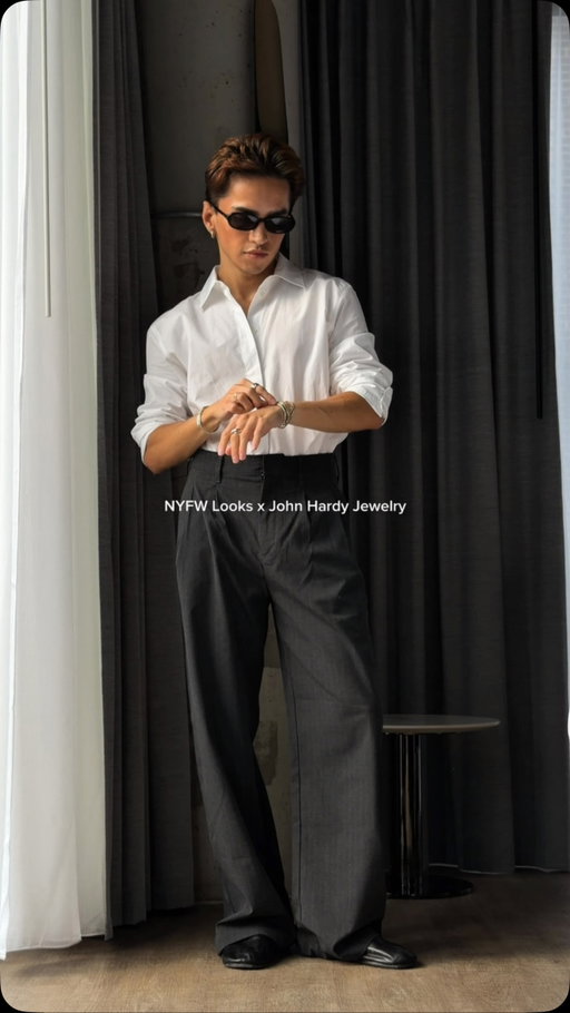 Making the jewelry the focal point this year at NYFW. @johnhardyjewelry #ad #JohnHardy