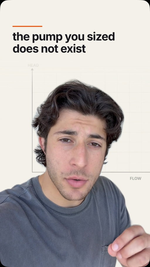 the pump you sized does not exist. school: calculate head and flow, size the ideal pump, move on. the plant: open a catalogue, pick the curve that covers your point with margin, accept it’s slightly wrong everywhere, or pay more and wait longer for a custom unit. and the price isn’t on the page. comment PUMP and I’ll DM you the one-page version. #chemicalengineering #processengineering #engineeringstudent #capstone #mechanicalengineering