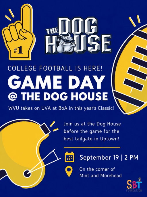 College football is back in Charlotte! 🏈

We’re bringing the pregame energy to The Dog House before UVA and WVU take the field at Bank of America Stadium. Come hang with us for the ultimate Uptown tailgate and kick off game day the right way!

📍 The Dog House | Corner of Mint & Morehead
📅 September 19 | 2 PM

See you before kickoff! 🏈🙌