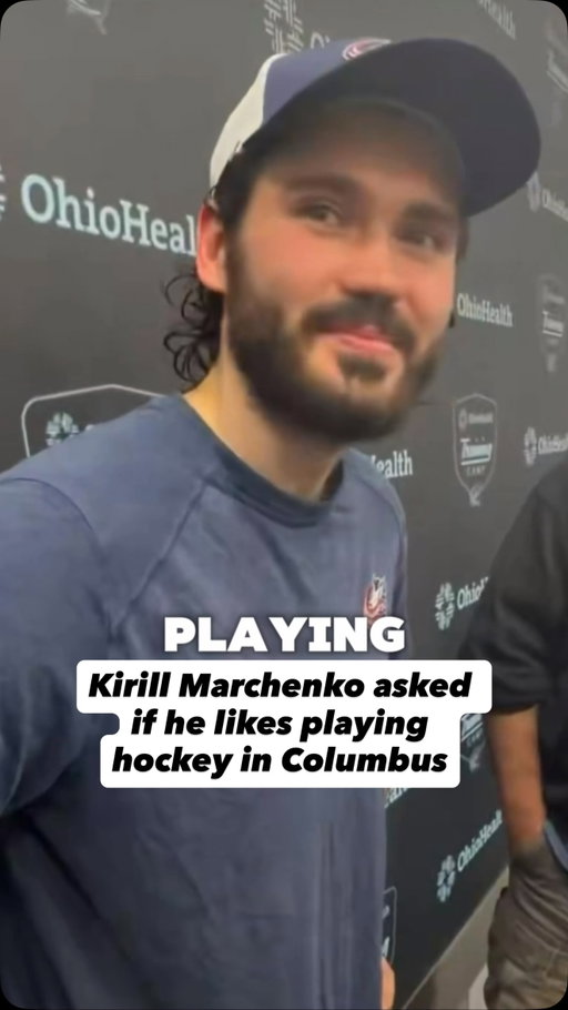 Kirill Marchenko asked if he likes playing hockey in Columbus 😬 

🎥 - X/mark_scheig
