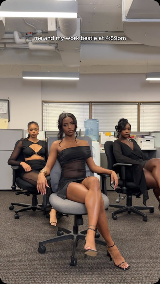 Clock hits 4:59 and suddenly the office has a whole new dress code 😮‍🔥🖤

#fashionnova #novababe #WorkBestie #ofﬁcestyle #afterwork