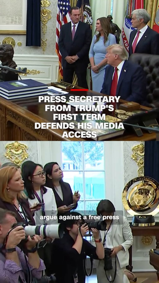 Arkansas Gov. Sarah Huckabee Sanders, who served as White House press secretary during the first Trump administration, defended President Donald Trump's access to the media on Friday when reporters asked her about his threat to ban CNN, MS NOW and Politico from the White House.