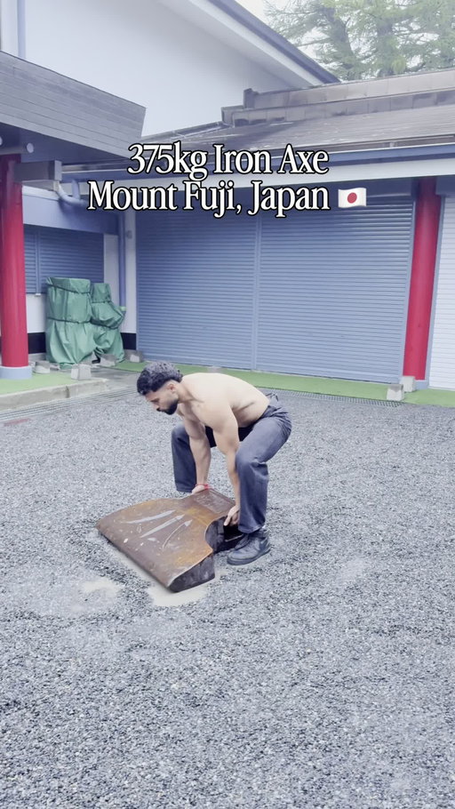 The 375 kg (827 lb) iron axe is a legendary artifact housed at the Fujisan Komitake Shrine located at the 5th Station of Mount Fuji, Local tradition says that anyone strong enough to flip the giant iron axe receives the Tengu spirit's blessing and strength.

#travel #japan #reels #fyp