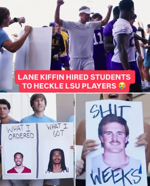 Lane Kiffin hired students to heckle LSU players at practice ahead of the Ole Miss game 😭

(Via @patmcafeeshow)