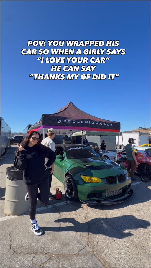 TBH it’s only dudes that compliment it but still 💅😂 #womeninmaledominatedfields #cargirl #e92bmw #vinylfrog #carwrapping