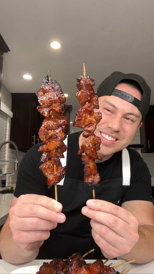 Let’s make Filipino Pork BBQ in the air fryer! 🇵🇭🙌🏼
 
Ingredients:
3 lb pork butt or pork shoulder
Bamboo Skewers

Marinade:
1/2 cup banana ketchup
1 cup lemon lime soda
1 cup soy sauce
1/4 cup oyster sauce
1 cup brown sugar
1/4 cup garlic minced (or 1/2 cup if you’d like 😍)
2 teaspoons ground pepper

Basting Sauce:
1/4 cup of banana ketchup
1/4 cup of oyster sauce
1 1/2 tablespoon of sesame oil (optional, but I love this flavor!)

Recipe:
1. Mince the garlic and cut the pork into chunks or strip (1 1/2 to 2 inches wide with a thickness of 1/4 to 1/2 inch); know that as the meat cooks, it’ll shrink in size
2. Create the marinade by combining the garlic, ground pepper, brown sugar, banana ketchup, oyster sauce, soy sauce and lemon lime soda into one container
3. Place the pork into the marinade and refrigerate for at least a four hours or overnight for best results
4. Put the pork generously on the skewers; no spaces in between
5. Place the pork skewers into the air fryer tray and set temperature to 360F degrees for 5 minutes (you may have to adjust slightly depending on the size your meat is cut)
6. When it’s done, baste the pork, flip it and baste the other side
7. Continue cooking at 360F degrees for another 5 minutes
8. When the pork skewers are ready, eat by themself or with rice! Just eat and enjoy!
 
It’s so sarap (delicious)! 🤤
.
.
.
.
.
.
#Filipino #barbecue #airfryer #bbq #recipe