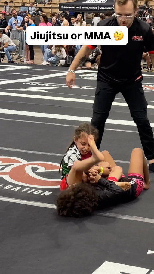 Nalah took 3 illegal kicks to the face in her advanced semifinals match at ADCC Nashville. Nalah was facing the #1 kid in the world. It was 15 seconds left in a close match. The girl couldn’t finish the armbar on Nalah so she resorted to kicking her in the face 3X and instead of the ref stopping the match and resetting them he lets it continue and she full sends an armbar that Nalah wasn’t expecting. Then I go to argue that that should have been a DQ and the most they did was take a point away. This was a terrible call by the ref, and the other team resorted to such a terrible tactic to win. My number one thing is always the safety of my daughters and her safety was not on their minds today.