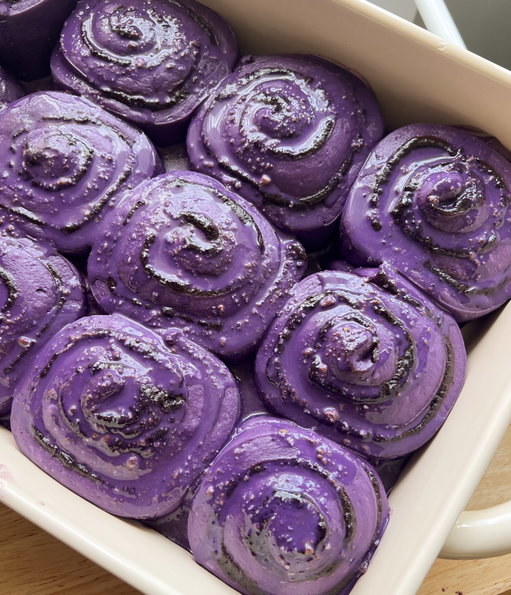 cinnamon rolls reimagined, pt 1: ube cinnamon rolls 🫪 

video tutorial coming soon!!! 

want the free recipe? comment “LINK” to my blog post, where you can print it, pin to @pinterest, and leave a review 🫶🏼 

#BitesByBianca #UbeCinnamonRolls #UbeRolls #NYCCreator 

https://bitesbybianca.com/ube-cinnamon-rolls/