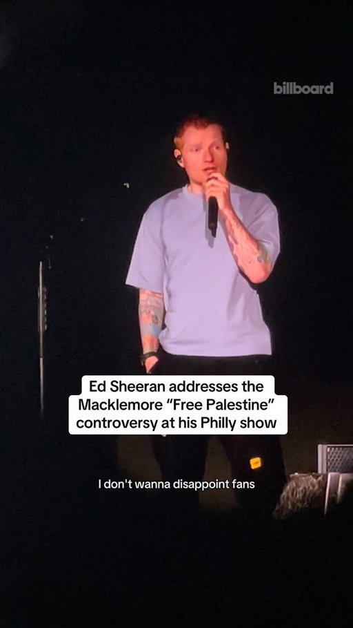 Ed Sheeran opens his Philadelphia show with a statement addressing the Macklemore controversy and his stance on the conflict between Israel and Palestine.