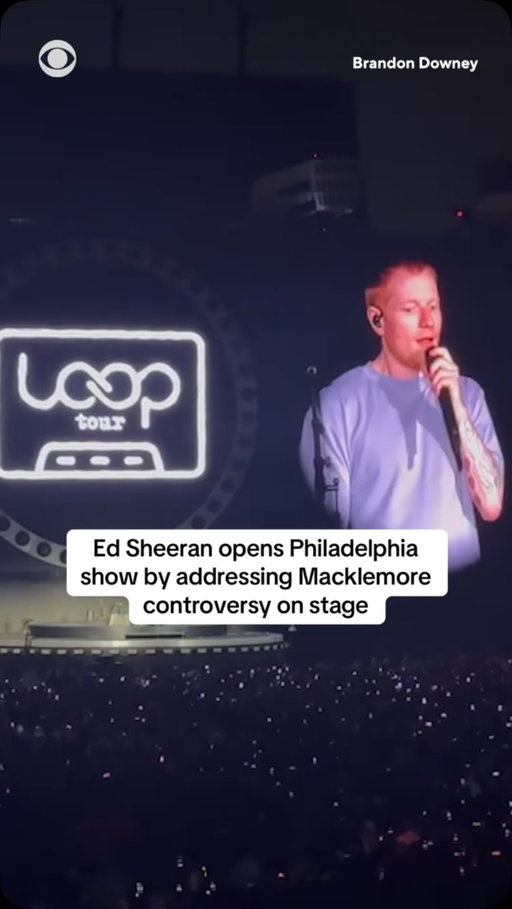 Ed Sheeran started off his first concert of the Loop Tour since Macklemore was dropped from the lineup following his pro-Palestinian remarks by addressing the controversy.

“I have tried in my career not to be a political commentator of any kind because I want my music and shows to be about unity, not division, about humanity, not politics,” Sheeran told the crowd at Lincoln Financial Field in Philadelphia.

Sheeran spoke directly about Gaza, saying, “this is a humanitarian issue and I cannot hide how I feel about it anymore.”