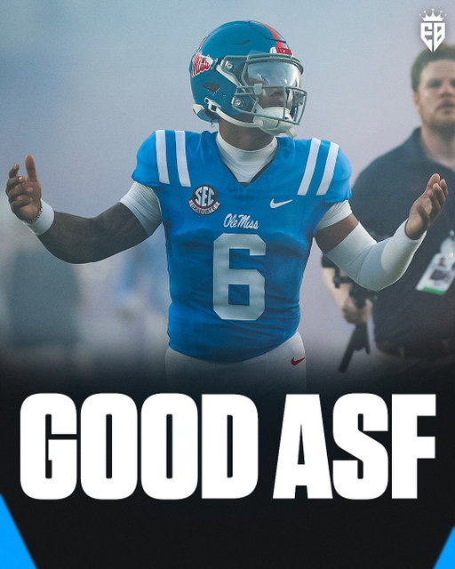 Trinidad Chambliss is looking like the QB1 of the 2027 NFL Draft class 🤯🔥

Chambliss threw for 363 yards and two touchdowns on 33-of-48 passing, then added a 14-yard rushing score in the fourth quarter as No. 8 Ole Miss held off No. 7 LSU 32-24 in Lane Kiffin’s return to Oxford. He overcame a late interception and LSU’s second-half rally to deliver the go-ahead drive and keep the Rebels unbeaten.

(via @espn)