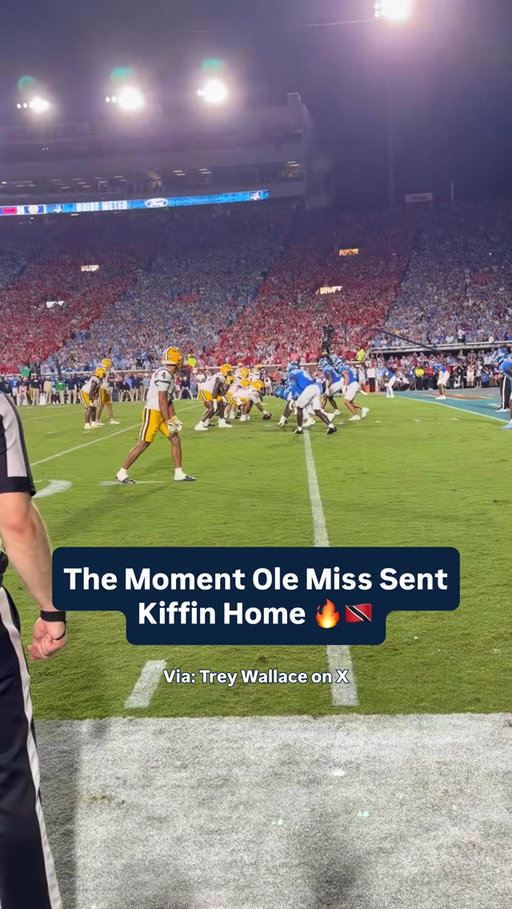 THE MOMENT OLE MISS SENT LANE KIFFIN HOME 🇹🇹

Sam Leavitt’s pass was tipped at the line and INTERCEPTED on fourth-and-goal, ending LSU’s final chance and sending Vaught-Hemingway Stadium into complete chaos.

Ten months after Kiffin left Ole Miss for LSU on the eve of the College Football Playoff, the Rebels got their shot at revenge.

And they got it.

No. 8 Ole Miss knocked off No. 7 LSU, 32-24, in front of the largest crowd in school history in Oxford.

Trinidad Chambliss was unbelievable against his former head coach. He threw for 248 yards in the FIRST HALF alone — matching the total number of passing yards LSU had allowed through its first two games combined.

Ole Miss jumped out to a 17-0 lead before LSU fought all the way back. Leavitt helped the Tigers erase the deficit, and LSU eventually tied the game at 24 with 11:21 remaining.

Then Chambliss delivered one more time.

Ole Miss converted a massive fourth-and-1 near midfield before Chambliss took it himself for a 14-yard touchdown. JT Lindsey punched in the two-point conversion, turned toward the LSU sideline and let them hear about it.

🎥: Trey Wallace on X

#collegefootball #cfb #cfb26 #cfb25