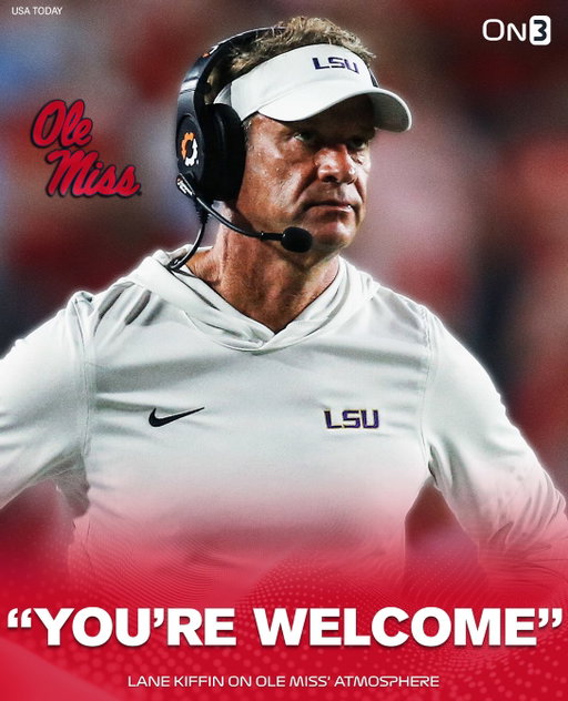 LSU’s Lane Kiffin on Ole Miss’ stadium atmosphere: 

“I guess I had to leave to get them to do that. You’re welcome.”

Follow @On3 for the BEST of College Sports