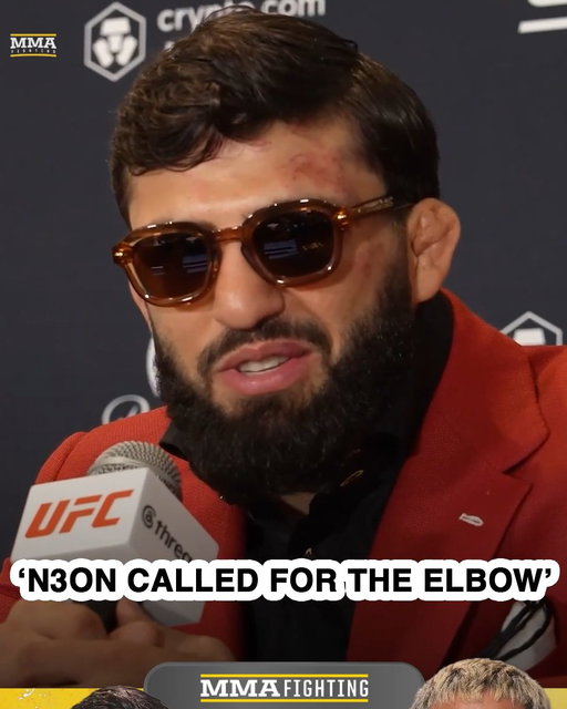 Arman Tsarukyan jokes that it was N3on who called for the standing elbow that finished Mauricio Ruffy at #UFC331:

"I heard it, and I did it. Great conerman." 😅