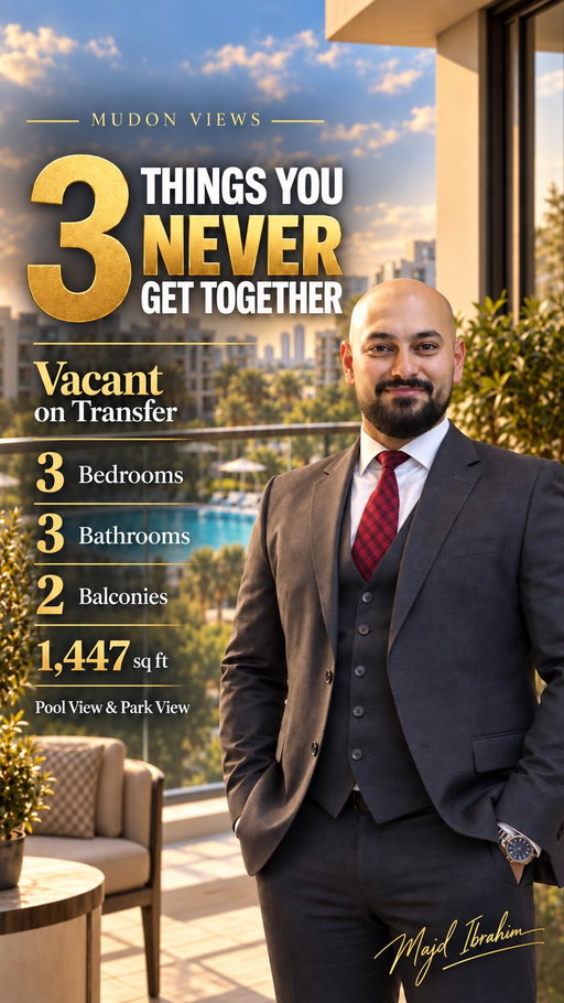 Why choose between space, views and vacant on transfer… when you can have all three? 👀🔑

📍 Mudon Views | Dubai

A 3-bedroom home with room to grow, two balconies to unwind on, and pool AND park views to enjoy every day.

Here’s what’s waiting for you:
🛏️ 3 bedrooms
🛁 3 bathrooms
🌿 2 balconies
📐 1,447 sq ft
🌊 Pool & park views
🔑 Vacant on transfer

More space for your family. More reasons to enjoy coming home.

Watch the tour and picture your life here. ✨

📩 DM me “MUDON” for the price, full details and to arrange a viewing. 

#Majd_Ibrahim 
____________

#MudonViews #Mudon #DubaiRealEstate #dubairealestate