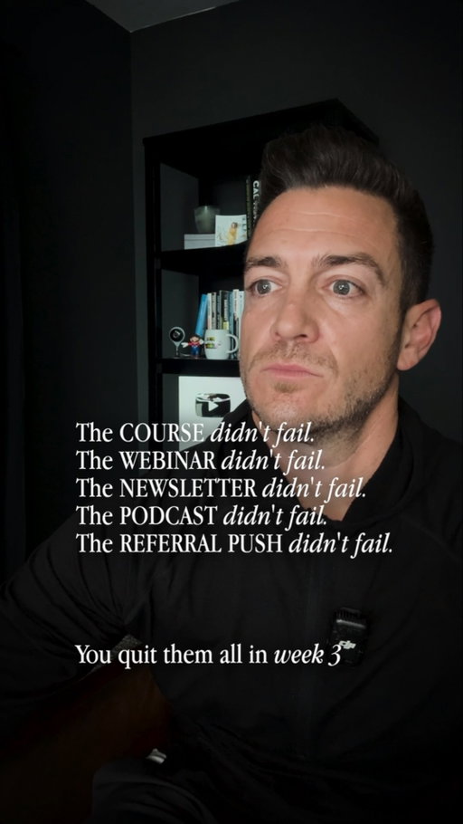 Most strategies feel harder right before they start working.

If you dropped something after a few weeks, don’t assume it failed. Pick it back up and give it a real 90 day run before deciding whether it works.