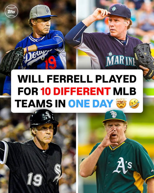DID YOU KNOW: Will Ferrell played for 10 different MLB teams during Spring Training in 2015... ALL IN ONE DAY 😅🤣

This 1-of-1 autographed trading card has an actual game-used Logoman from that day! 👀