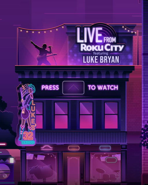 How to watch Live from Roku City featuring Luke Bryan:

💬 Type or say "Luke Bryan" in Roku Search.
🎸 Select Live from Roku City featuring Luke Bryan.
📺 Enjoy the show!