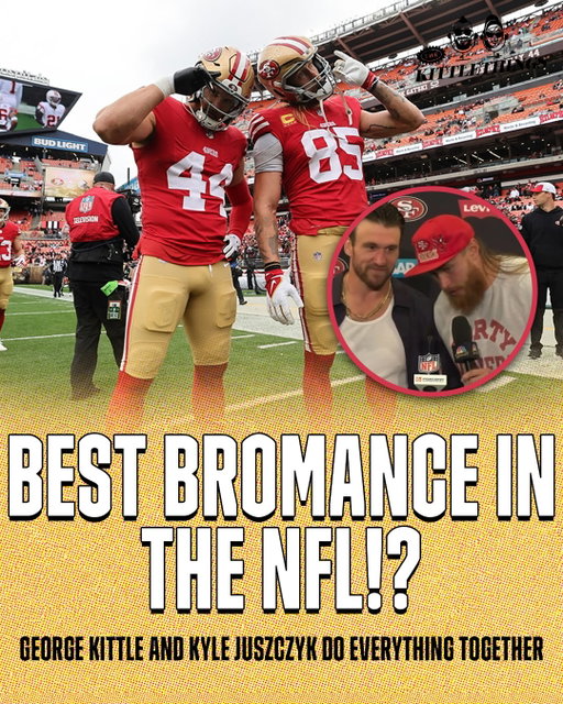 When you take the press conference with your best friend ❤️ George Kittle and Kyle Juszczyk are friendship goals 🏈