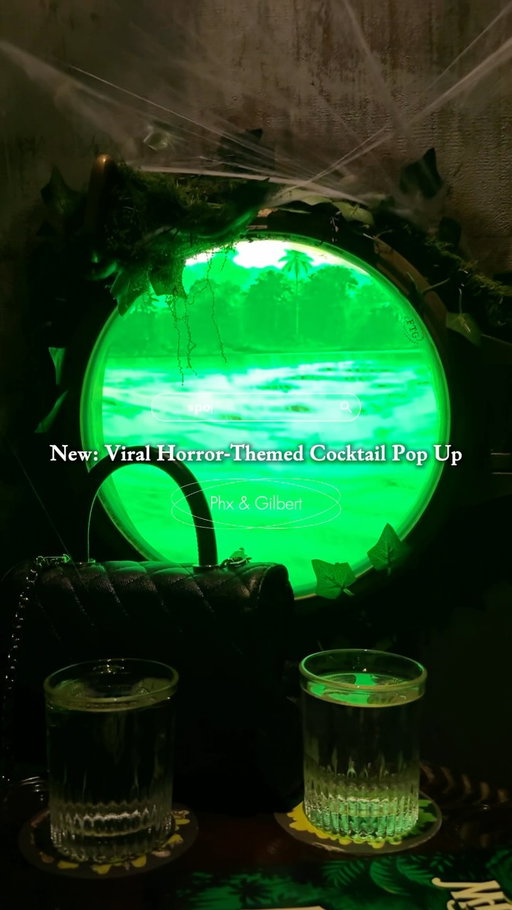 🏴‍☠️ Brand New: Horror-Themed Halloween Pop Up Bar

Undertow’s Black Lagoon is officially here, and if you’re looking for a spooky-season cocktail experience… this might just be your poison. It’s available now until November 1sts. We recommend making advance reservations 🖤🍸

Send this to your favorite spooky-season bestie and go get weird. 👀

📍 Undertow - Phoenix & Gilbert
🗺️ 3150 E Ray Rd, Suite 184, Gilbert, AZ 85296 (location I visited)

💚 Jade ring: @caitlynminimalist 

#PhoenixAZ #PhoenixNightlife #PhoenixHalloween #HalloweenCocktails #UndertowPhoenix