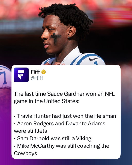 Sauce Gardner left the Jets just to keep losing in a different jersey 😭

No NFL wins on American soil since December 15, 2024. Tonight just added another week to the wait.