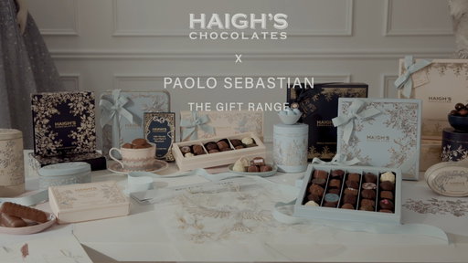 HAIGHS CHOCOLATES x PAOLO SEBASTIAN 
Nestled amongst the woodlands, a nightingale discovers a cocoa bean… 
A tale of two artists; this exclusive collaboration celebrates the beauty and storytelling of Haigh’s Chocolates and Paolo Sebastian.

Worlds collide with the melding of two iconic brands in this enchanting new gift range, featuring signature design motifs. The cocoa bean and flower, a nod to Haigh’s history and chocolate making; and the nightingale, the graceful songbird and heritage symbol of Paolo Sebastian couture house. 

Together, a new Gift Range is born. One steeped in the romance of discovery and the rich delight of indulgence, creating an experience that is truly unforgettable - and turning each gift into something treasured. 

The Gift Range will be available to purchase online and in-store from tomorrow 22.09.2026