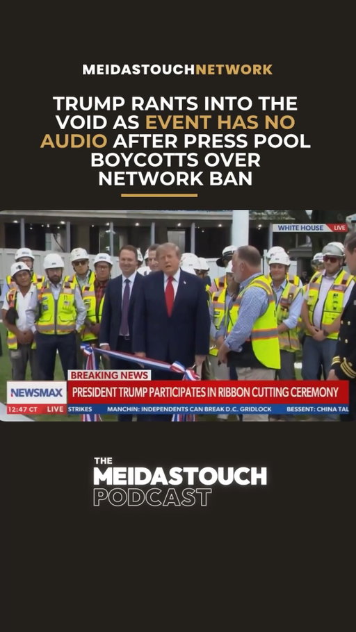 Trump holds a White House event with no TV pool audio after the major networks halted coverage in response to his ban on CNN, MS NOW and Politico. Even a Newsmax host acknowledges the move appears to be “backfiring just a little bit.”