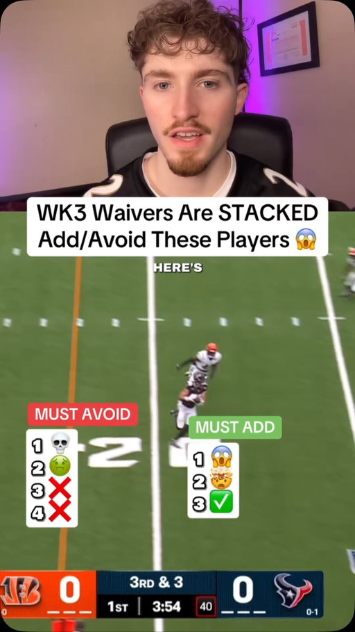 Add & avoid these players off the waiver wire in wk3 fantasy football to DOMINATE 🚀