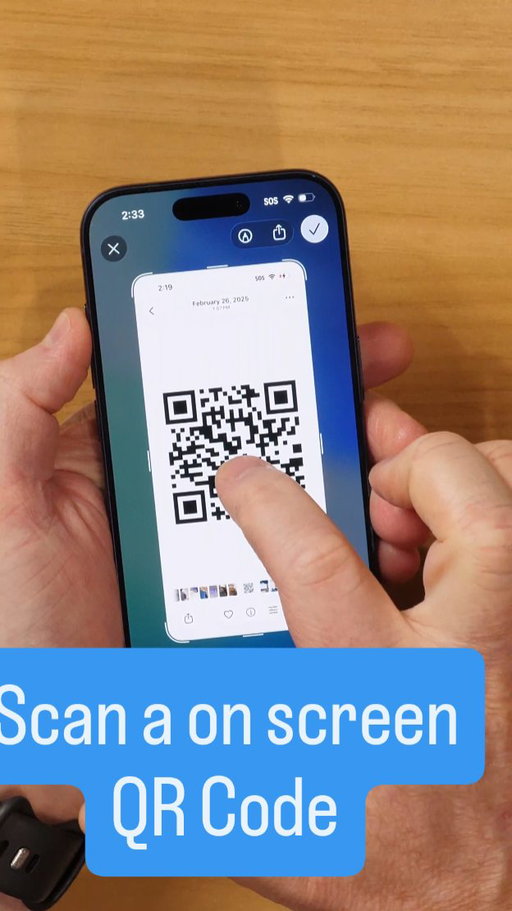 Scan a QR code that is on your screen