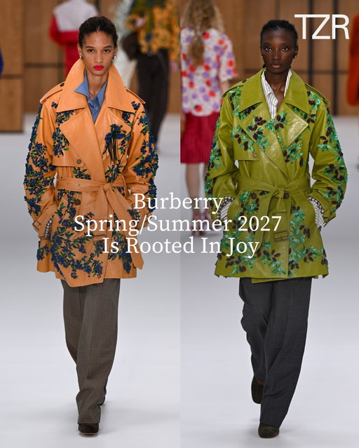For its Spring/Summer 2027 collection unveiled today at London Fashion Week, @burberry’s Daniel Lee collaborated with Celia Birtwell — the legendary British textile artist whose prints defined the 1960s and 1970s. Bringing together two powerhouses of British design, the collection wove together the label’s classic codes and Birtwell’s sense of joy.

📷: Getty