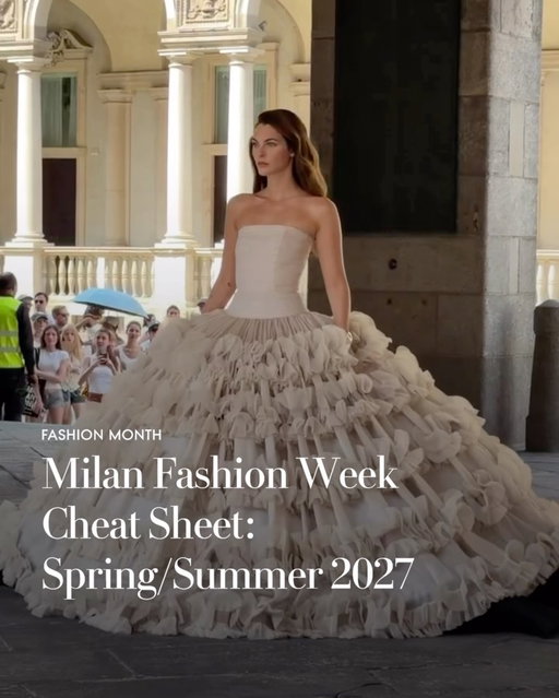 After its big Olympics moment last season, #MilanFashionWeek Spring/Summer 2027 is shooting for the stars. The week will start with a bang, as roaming spectacle #VogueWorld hits the city this evening. Before, @Prada — often a buyer and editor highlight — will kick things off for the first time, while later in the week, founders of now-shuttered brand Sunnei will make their debut at @Moschino. @GiorgioArmani will round things off on Sunday. At the link in bio, @_Lucy_Maguire unpacks what to expect from the #SS27 schedule.