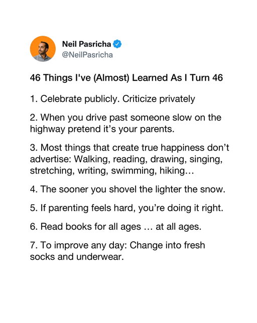 Dammmmnnnn

It happened again 

I posted my annual list of birthday advice and the algorithm went nuts 

Figured I’d post my birthday advice from last year... 

Which do you agree or disagree with most ??
