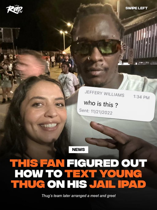 Follow @RAP for more hip hop news‼️
A Young Thug fan somehow became the person who showed him he could text people from jail 😭📱

Thug spent roughly his first 6 months behind bars without realizing the tablet he had access to could be used to message friends and family.

A fan eventually figured out how to reach him through the system, and helped him communicate with his friends and family. 

After Thug was released, his team brought the same fan in to meet him in person 🔥

Would y’all do this for your favorite artist⁉️