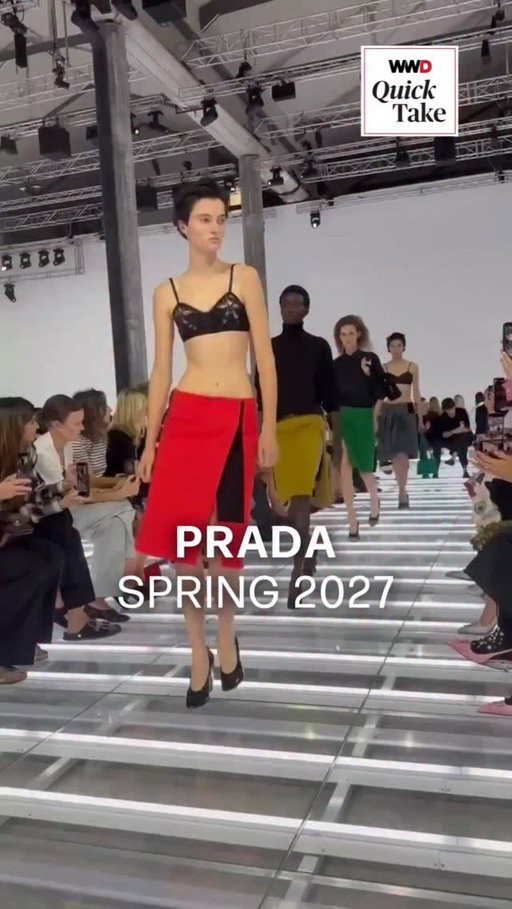 At @Prada, it was all about the skirt. Miuccia Prada and Raf Simons played with proportion, movement and unexpected styling, putting the silhouette at the center of the Spring 2027 collection.

WWD gives a Quick Take from Milan Fashion Week. Take a look.