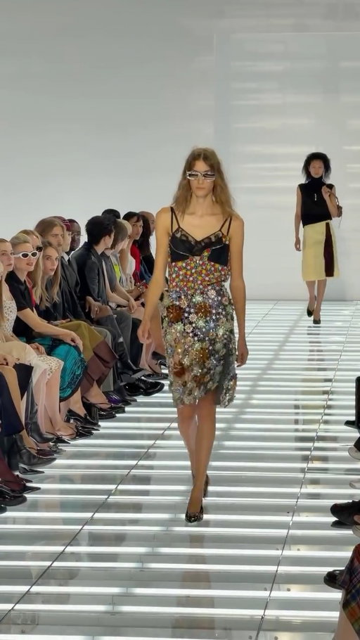 This season @Prada was all about one thing: the skirt. One of Miuccia Prada’s enduring fascinations, the designer showed a plethora of versions—pleated, embellished, printed, A-line, leather, sheer, and more. She and Raf Simons paired it with bra tops, leather bikers, lightweight coats, and plaid shirts—plus a slim shoulder bag and often a heel. The result was a self-referential exploration of femininity, a uniform that helps its wearer embrace their individuality. See every look at the link in bio.