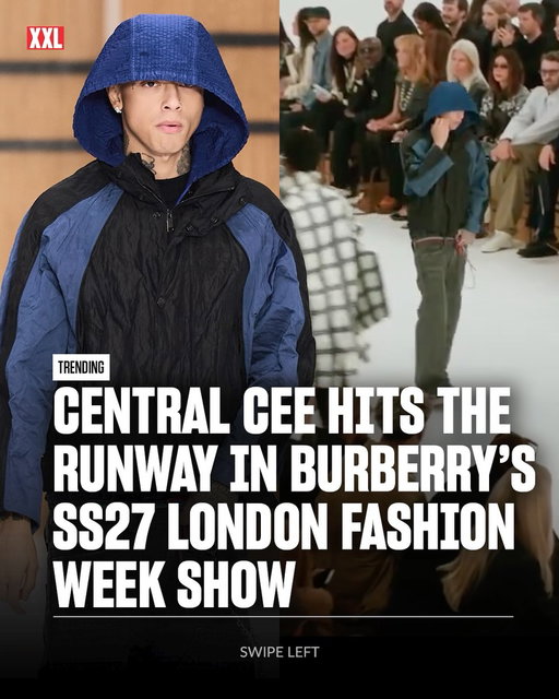 Central Cee walks the runway for Burberry’s Spring/Summer 2027 show at Chelsea College of Arts during London Fashion Week. 🇬🇧