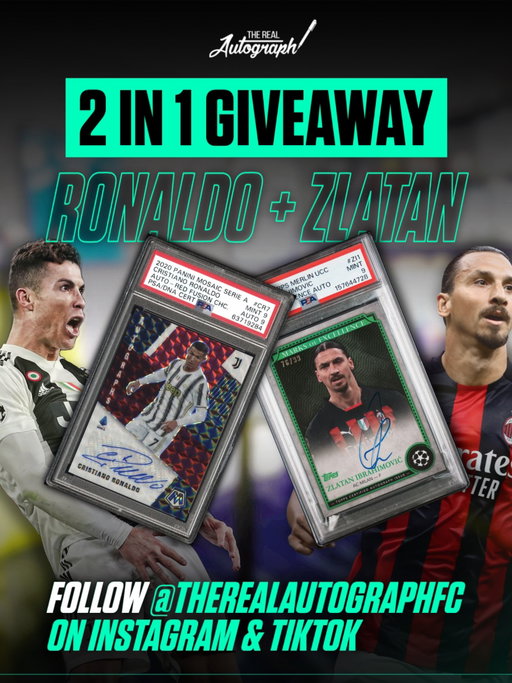 OUR BIGGEST SOCCER GIVEAWAY YET! ⚽️

We’re giving you a chance to secure an EXTRA 2 ENTRIES into BOTH our Zlatan Ibrahimović and Cristiano Ronaldo (CR7) @topps card giveaways we’ve been actively running over the past week in collaboration with @therealautographuk! 

⬇️ HERE’S HOW TO ENTER 

1. Follow @therealautographfc on Instagram and @tiktok

2. Click the Repost (🔄) button or share this to your Instagram story 

3. Comment “TRAFC” when done! 

10 eligible followers (following both the TRA FC IG & TikTok) will be selected to receive an extra 2 entries into the final draws for BOTH giveaways over the next few weeks!

TRA has covered sports collectibles across all major sports— Football, Baseball, Basketball. Now, soccer has arrived. @therealautographfc is the official soccer arm of TheRealAutograph, bringing signed soccer jerseys, autographed cards, and exclusive collectibles from the greatest athletes of soccer to fans across the USA through the growing LIVE shopping experience. TRA now represents 6+ live selling channels in the sports collectibles category on @tiktok and expands into soccer in the United States with TRAFC. 

Follow @therealautograph as we expand across sports collectibles and stay up-to-date with new product announcement, channel launches, collectible giveaways, collectible news, and everything TRA. 

#sports #giveaway #collectibles #cr7 #zlatan