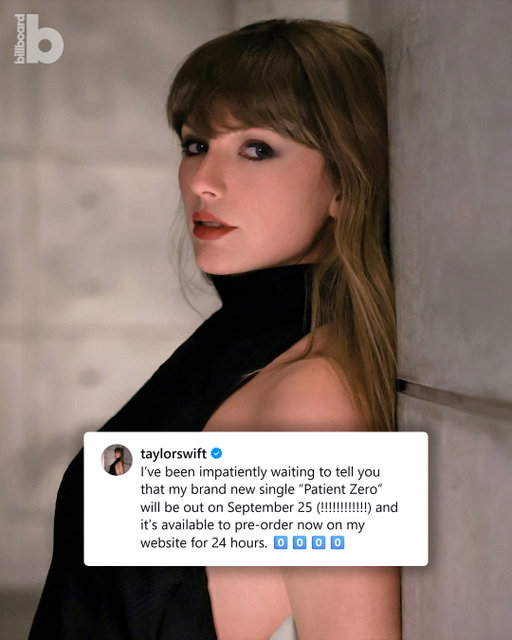 🚨 This is not a drill 🚨 Taylor Swift just announced her new single, "Patient Zero," is dropping on Friday.⁠
⁠
More details at the link in bio.

📷: @taylorswift