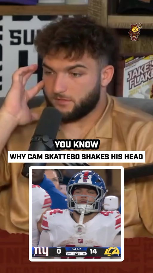 You’re probably wondering why Cam Skattebo shakes his head on the field