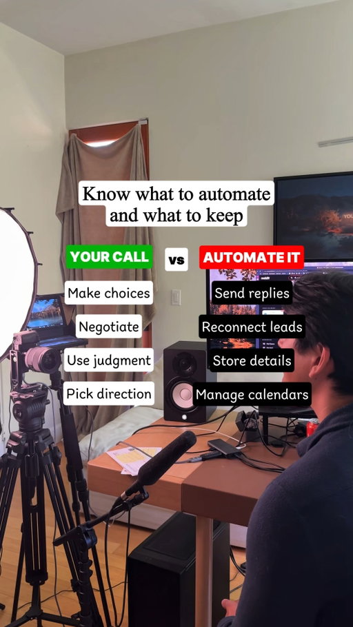The biggest fulfillment bottleneck in online business is thinking you need a human team member for every single touchpoint. 

Here is the rule of thumb we use to protect client experience while freeing up 20+ hours a week:

Human input handles empathy, complex negotiations, and relationship building. 

AI support handles speed, instant triage, schedule shifts, and baseline documentation. 

When you separate high-trust interactions from mechanical admin, your profit margins double without expanding your payroll. 

Which task on the right column is still eating up your personal time this week?