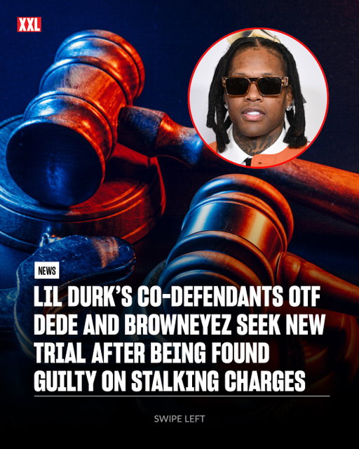 Lil Durk’s co-defendants DeAndre "OTF Dede" Wilson and David "Browneyez" Lindsey are seeking a new trial after being found guilty on stalking charges.

On Monday (Sept. 21), attorneys for the two men filed court documents to set a schedule for a briefing on post-trial motions, after DeDe and Browneyez were convicted on stalking charges but acquitted of murder-for-hire on Sept. 11. 

"Defendants Lindsey and Wilson moved for judgment of acquittal under Federal Rule of Criminal Procedure 29 at the close of the government’s case on September 3, 2026; the Court reserved decision under Rule 29(b), and the motions were renewed at the close of all the evidence," the filing reads. 

The court is set to hear the motions next month. 

Lil Durk faced the same charges at trial. However, the jury acquitted him on all counts. He remains behind bars pending another trial on VICAR charges. The Chicago rapper has a bond hearing scheduled for Nov. 4.