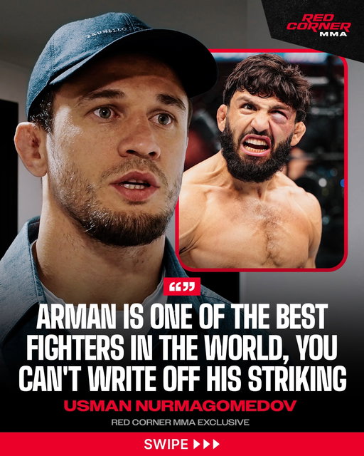Usman Nurmagomedov calls Tsarukyan one of the best fighters in the world after Arman’s recent KO victory over Mauricio Ruffy at UFC 331. 

“Everybody expected him to take Ruffy down, hold him there and control, and win the fight in that manner,” Usman told Red Corner MMA.

“But you should never rule out that your opponent can finish you on the feet,” he added.

Watch full interview with Usman at Red Corner MMA YouTube channel (LINK IN BIO) ⤴️