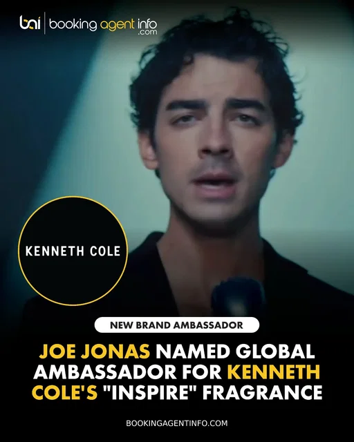 Joe Jonas (@joejonas) has been named the new global brand ambassador for Kenneth Cole (@kennethcole), fronting the campaign for the brand's new Inspire fragrance.

The high-energy ad spot features Jonas performing an exclusive, playful anthem about the fragrance's attraction-boosting power. As a massive crowd gathers and fireworks blast around the stage, the performance reaches a climax with Jonas standing atop a giant replica of the Inspire bottle, casually applying the fragrance to finish the set.

The fragrance launch deepens Jonas's commercial presence, adding to his witty online dating feature with Tinder for the launch of the "Music Mode" feature, his exclusive "Curated by" collection with Target, and his gaming integration with mobile strategy phenomenon Hay Day to launch "The Cozy Anthem".

Kenneth Cole continues to pair high-end lifestyle products with influential pop culture figures, placing Jonas alongside a dynamic roster of past campaign stars that includes Rachel Platten, KJ Dillard, and Jason Derulo.

The major ambassador role arrives during a landmark 2026 stretch for the multi-platinum singer. Receently launching the single "Listen When Sad" with The Jonas Brothers, he continues to command the music industry spotlight with acclaimed releases and major festival headlining appearances.

Create a free account at BookingAgentInfo.com to be the first to know about new music brand partnerships.

Follow @bookingagentinfo_ for more.