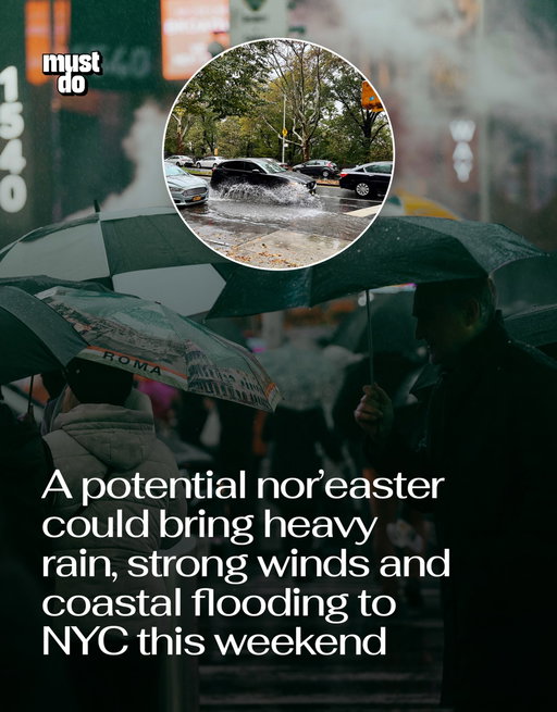 Not even a full day into fall and we’re already getting smacked.

Forecasters are tracking a potential nor’easter that could bring rain, strong winds and coastal flooding to the Tri-State area this weekend. Coastal communities may also face rough surf and beach erosion as waves and tides build.

How hard will it hit the five boroughs? That depends on the storm’s track. A path closer to New Jersey or Long Island could bring heavier rain and stronger winds to NYC, while a track farther offshore could spare the city the worst impacts.

If you have weekend plans, keep an eye on updated forecasts before heading out, especially if you’re planning to visit the coast.

By the way, we have a weekly newsletter rounding up what’s worth doing and knowing about in New York City. One newsletter. Once a week. Link in bio.

Media via Shutterstock

#mustdonyc #nycweather #nycstorm