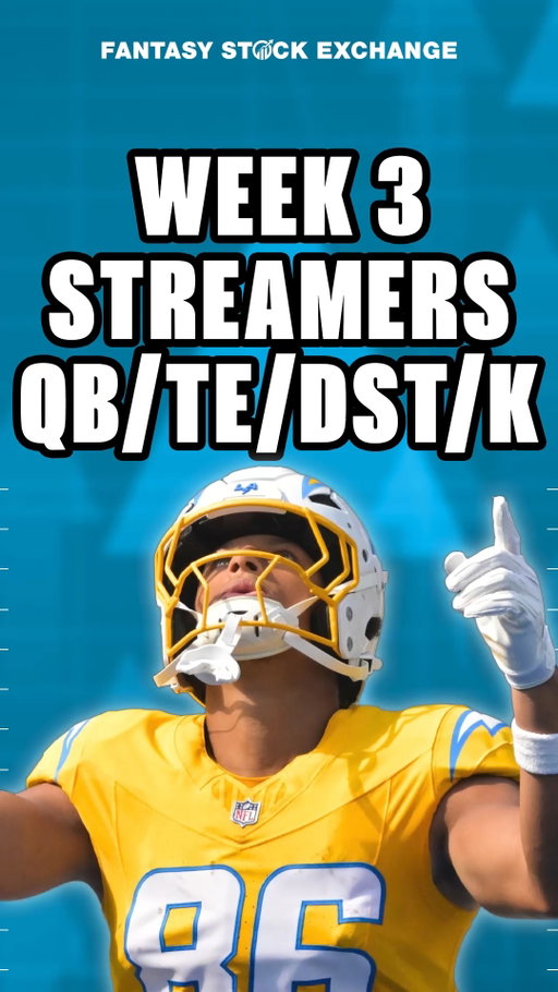 Week 3 Streamers - QB/TE/DST/K #fantasyfootball #fyp #nfl #nflnews #nflfootball #nflfantasy #waiverwire