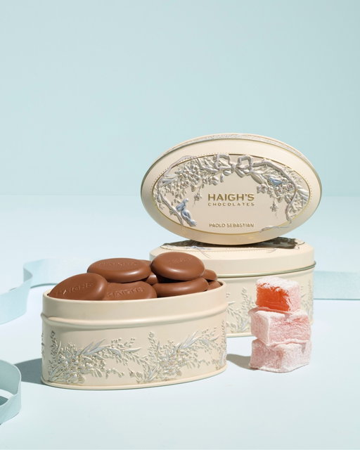 Discover the Milk Turkish Delight Pastilles, delicate buttons of milk chocolate infused with fragrant Turkish Delight. Nestled within a keepsake tin featuring the Paolo Sebastian signature nightingale, it is a keepsake to be treasured long after the chocolate has been enjoyed.

The Gift Range is available to purchase online & in-store.